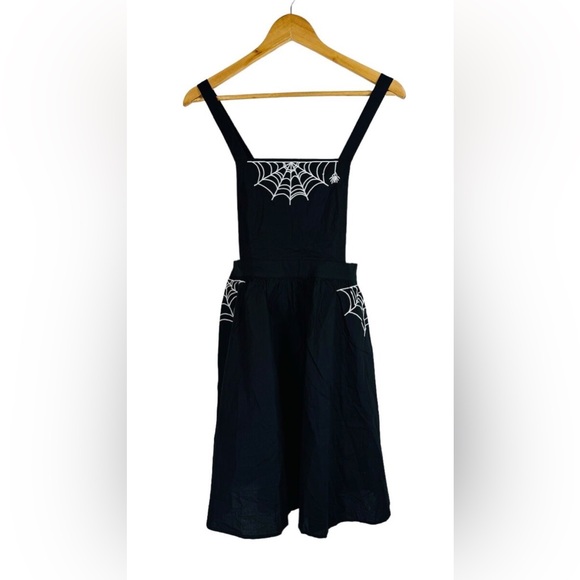 NWOT 🕷️🕸️ ModCloth Haunt Around Town pinafore spider web dress sz 2X - Picture 10 of 12